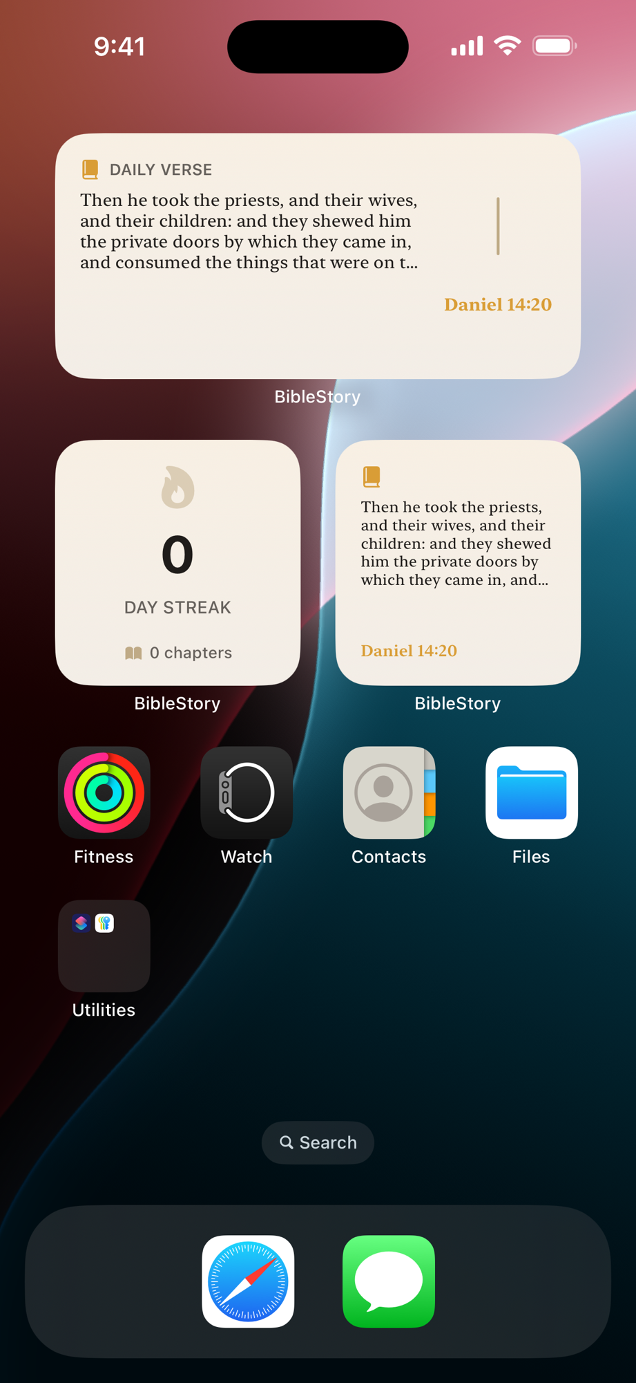 Sacred Scrolls Daily Verse home screen widget